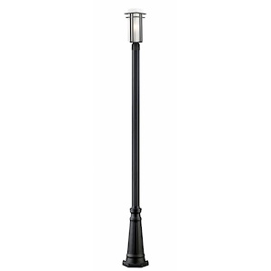 Abbey - 1 Light Outdoor Post Mount Lantern in Art Deco Style - 10 Inches Wide by 111 Inches High