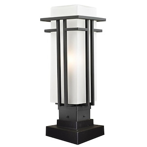 Abbey - 1 Light Outdoor Square Pier Mount Lantern in Urban Style - 6.63 Inches Wide by 18.25 Inches High
