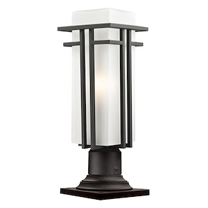 Abbey - 1 Light Outdoor Pier Mount Lantern in Urban Style - 6.63 Inches Wide by 19.25 Inches High