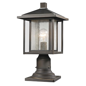 Aspen - 1 Light Outdoor Pier Mount Lantern in Urban Style - 9 Inches Wide by 16.75 Inches High