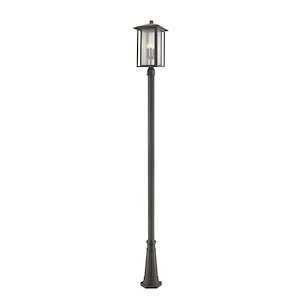 Aspen - 3 Light Outdoor Post Mount Lantern in Urban Style - 11 Inches Wide by 118.44 Inches High