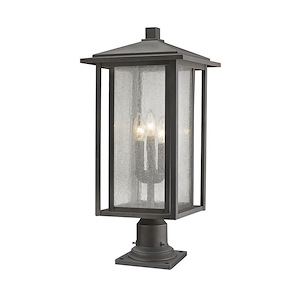 Aspen - 3 Light Outdoor Pier Mount Lantern in Urban Style - 11 Inches Wide by 24.5 Inches High