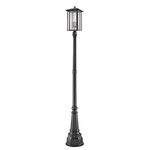 Aspen - 3 Light Outdoor Post Mount Lantern in Urban Style - 14.17 Inches Wide by 106.69 Inches High