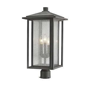 Aspen - 3 Light Outdoor Post Mount Lantern in Urban Style - 11 Inches Wide by 22.44 Inches High