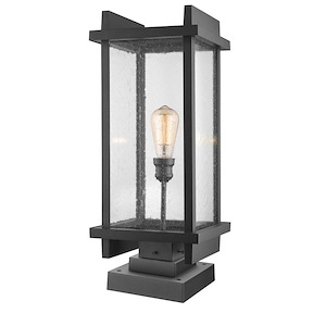 Fallow - 1 Light Outdoor Square Pier Mount Lantern in Contemporary Style - 10 Inches Wide by 24.5 Inches High - 689200