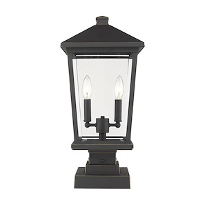 Beacon - 2 Light Outdoor Post Mount Lantern in Transitional Style - 12 Inches Wide by 22 Inches High