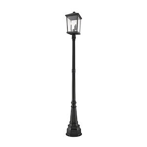 Beacon - 3 Light Outdoor Post Mount Lantern in Transitional Style - 14.25 Inches Wide by 93.75 Inches High
