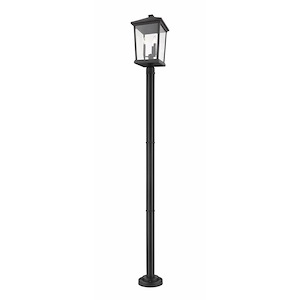 Beacon - 3 Light Outdoor Post Mount Lantern in Transitional Style - 12 Inches Wide by 85.5 Inches High