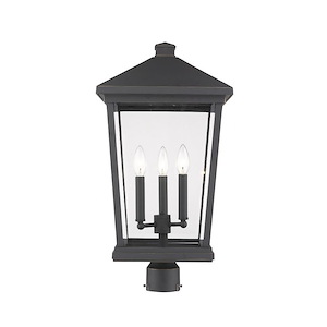 Beacon - 3 Light Outdoor Post Mount Lantern in Transitional Style - 12 Inches Wide by 23.5 Inches High - 1222967