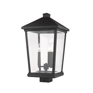 Beacon - 3 Light Outdoor Post Mount Lantern in Transitional Style - 12 Inches Wide by 22.25 Inches High