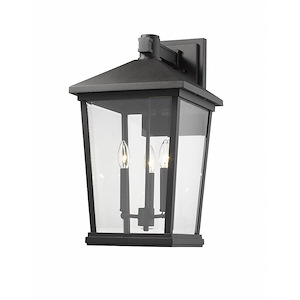 Beacon - 3 Light Outdoor Wall Mount in Transitional Style - 12 Inches Wide by 22.5 Inches High