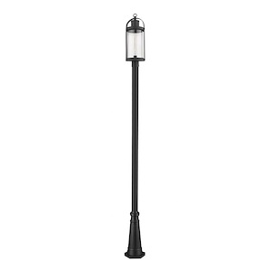 Roundhouse - 1 Light Outdoor Post Mount Lantern in Period Inspired Style - 12.5 Inches Wide by 118.75 Inches High