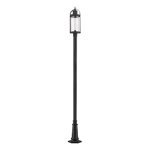 Roundhouse - 1 Light Outdoor Post Mount Lantern in Period Inspired Style - 12.5 Inches Wide by 118.75 Inches High