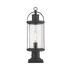 Roundhouse - 1 Light Outdoor Pier Mount Light In Period Inspired Style-22.5 Inches Tall and 7.5 Inches Wide