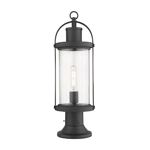 Roundhouse - 1 Light Outdoor Pier Mount Lantern in Period Inspired Style - 7.5 Inches Wide by 22.5 Inches High