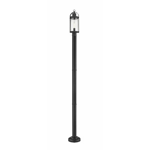 Roundhouse - 1 Light Outdoor Post Mount Lantern in Period Inspired Style - 9 Inches Wide by 94 Inches High