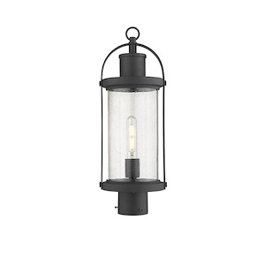 Roundhouse - 1 Light Outdoor Post Mount Lantern in Period Inspired Style - 7.5 Inches Wide by 20.5 Inches High