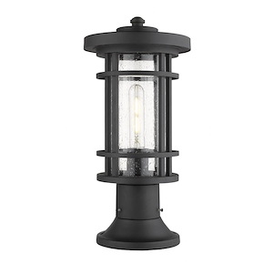 Jordan - 1 Light Outdoor Pier Mount Lantern in Craftsman Style - 8 Inches Wide by 16.75 Inches High - 856953