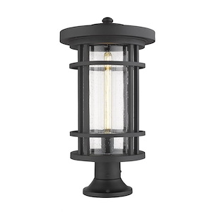 Jordan - 1 Light Outdoor Pier Mount Lantern in Craftsman Style - 12 Inches Wide by 22.25 Inches High