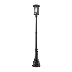 Jordan - 1 Light Outdoor Post Mount Lantern in Craftsman Style - 14.25 Inches Wide by 109.5 Inches High