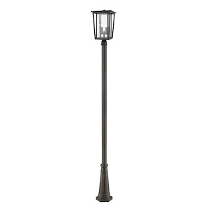 Seoul - 2 Light Outdoor Post Mount Lantern in Craftsman Style - 14.25 Inches Wide by 101.5 Inches High
