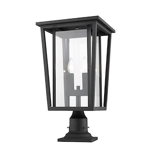 Seoul - 2 Light Outdoor Pier Mount Light In Craftsman Style-21.75 Inches Tall and 11.25 Inches Wide