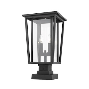 Seoul - 2 Light Outdoor Post Mount Lantern in Craftsman Style - 11.25 Inches Wide by 20.75 Inches High