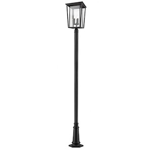 Seoul - 3 Light Outdoor Post Mount Lantern in Craftsman Style - 14 Inches Wide by 117.5 Inches High