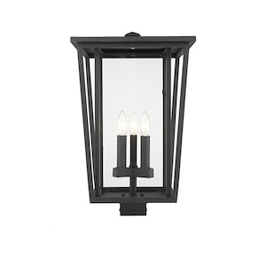 Seoul - 3 Light Outdoor Post Mount Lantern in Craftsman Style - 14 Inches Wide by 24.75 Inches High - 856887