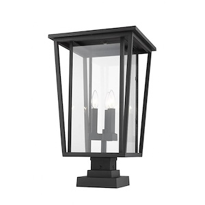 Seoul - 3 Light Outdoor Post Mount Lantern in Craftsman Style - 14 Inches Wide by 24.75 Inches High - 1222776