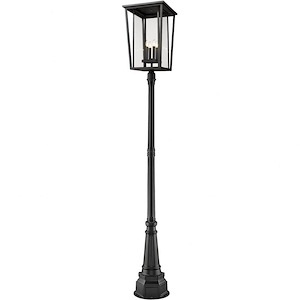 Seoul - 4 Light Outdoor Post Mounted Fixture In Craftsman Style-113 Inches Tall and 18 Inches Wide