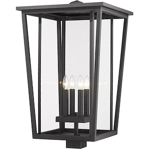 Seoul - 4 Light Outdoor Post Mounted Fixture In Craftsman Style-29.25 Inches Tall and 18 Inches Wide