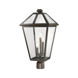 Talbot - 3 Light Outdoor Post Mount Lantern in Traditional Style - 12.25 Inches Wide by 24.25 Inches High