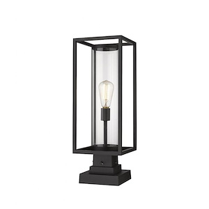 Dunbroch - 1 Light Outdoor Square Pier Mount Lantern in Metropolitan Style - 8 Inches Wide by 22.75 Inches High