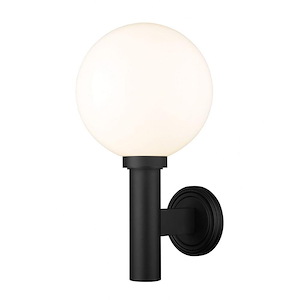 Laurent - 1 Light Outdoor Wall Sconce with Opal Glass In Modern Style-22.5 Inches Tall and 12 Inches Wide - 1283270
