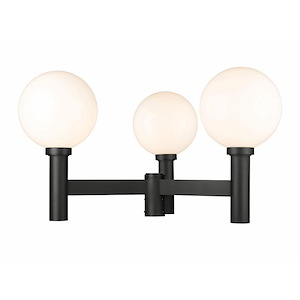 Laurent - 3 Light Outdoor Post Mount Light with Opal Glass In Modern Style-22.5 Inches Tall and 39 Inches Wide