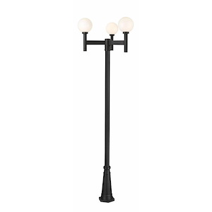Laurent - 3 Light Outdoor Post Mount Light with Opal Glass In Modern Style-112 Inches Tall and 30 Inches Wide - 1283277