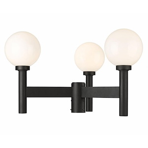 Laurent - 3 Light Outdoor Post Mount Light with Opal Glass In Modern Style-18 Inches Tall and 30 Inches Wide