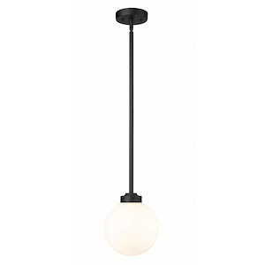 Laurent - 1 Light Outdoor Pendant with Opal Glass In Modern Style-9 Inches Tall and 8 Inches Wide - 1283281