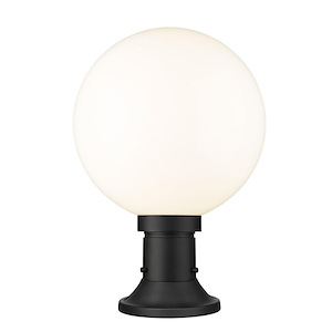 Laurent - 1 Light Outdoor Pier Mount Light with Opal Glass and Round Base In Modern Style-17.75 Inches Tall and 12 Inches Wide