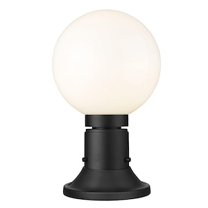 Laurent - 1 Light Outdoor Pier Mount Light with Opal Glass and Round Base In Modern Style-13.5 Inches Tall and 8 Inches Wide - 1283289