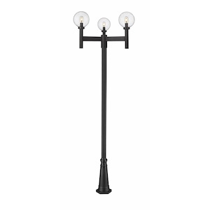 Laurent - 3 Light Outdoor Post Mount Light In Modern Style-112 Inches Tall and 30 Inches Wide