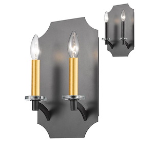 Zander - 2 Light Wall Sconce in Metropolitan Style - 13 Inches Wide by 13 Inches High