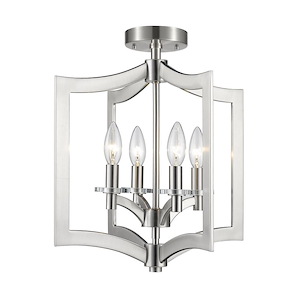 Zander - 4 Light Semi-Flush Mount in Contemporary Style - 14.8 Inches Wide by 16.5 Inches High - 600740