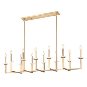 Gaultier - 12 Light Linear Chandelier-12 Inch Tall and 56.75 Inch Length - 1397121