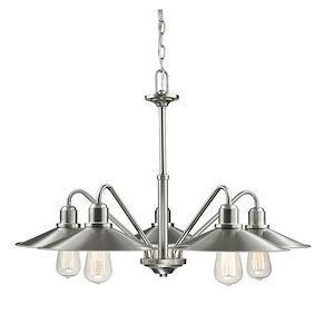 Casa - 5 Light Chandelier in Utilitarian Style - 30.25 Inches Wide by 20 Inches High