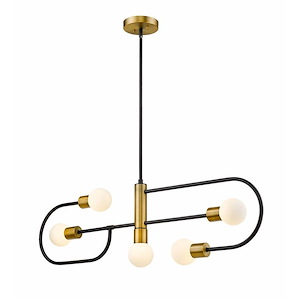 Neutra - 5 Light Island/Billiard in Linear Style - 6 Inches Wide by 14.25 Inches High