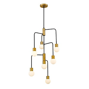 Neutra - 7 Light Chandelier in Linear Style - 22.5 Inches Wide by 42 Inches High