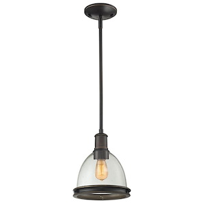 Mason - 1 Light Mini Pendant in Utilitarian Style - 8 Inches Wide by 9.7 Inches High