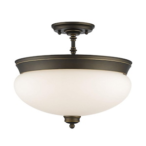Amon - 3 Light Semi-Flush Mount in Traditional Style - 15 Inches Wide by 13.5 Inches High - 495510